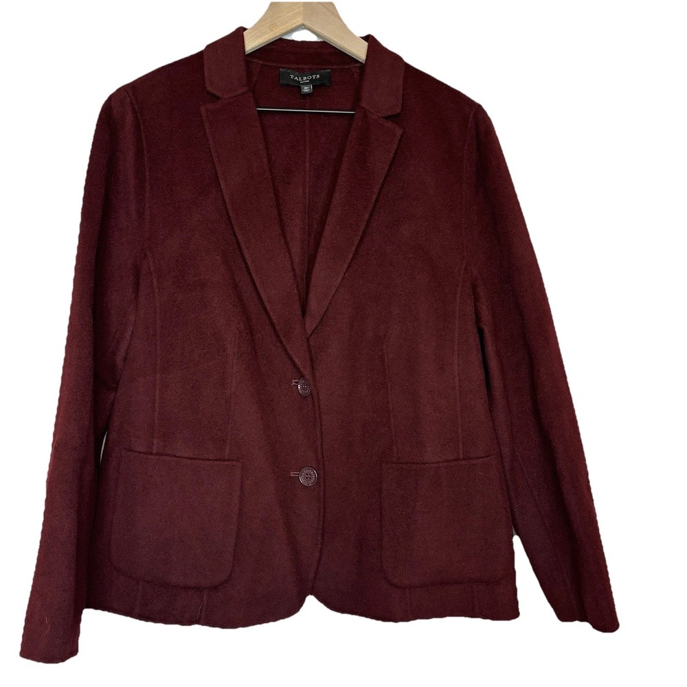 Talbots Wool Blazer 16P 2 Button Cranberry Office Preppy Classic Academia Twee